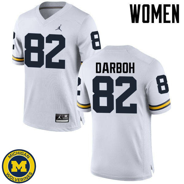 Womens University of Michigan #82 Amara Darboh White High School Football Jersey